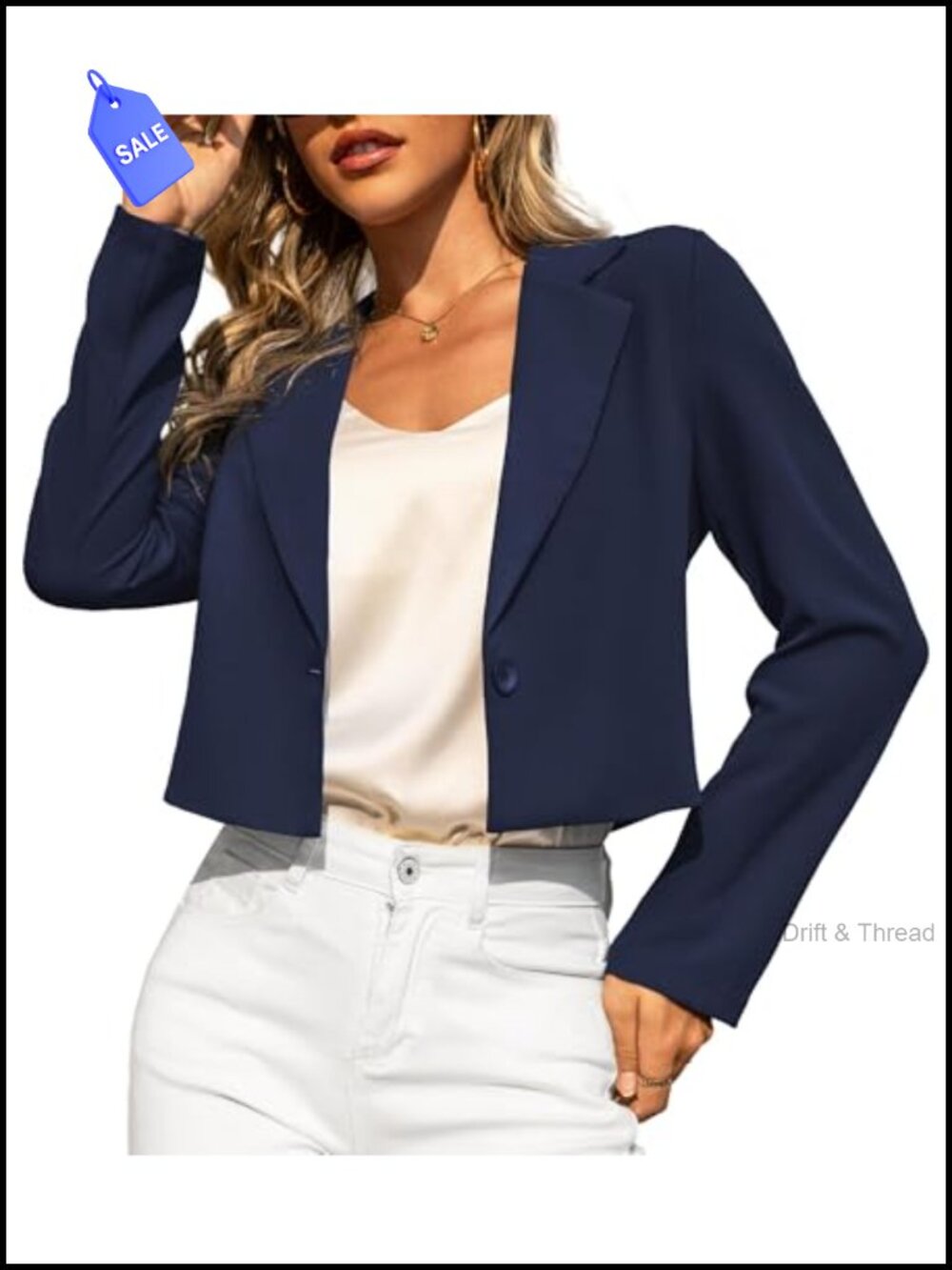 Cropped Blazer Womens Business Casual Lightweight 100% Polyester